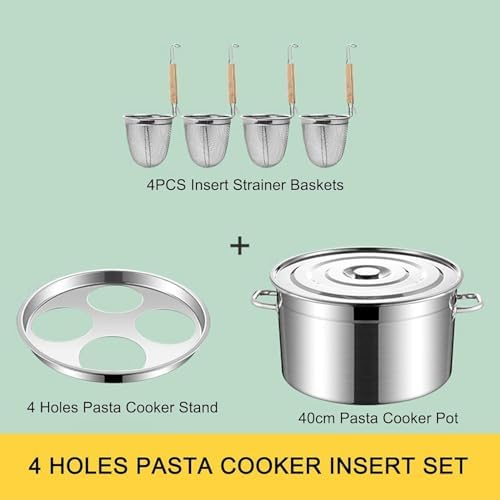 DAOUXIAOSP 45cm 4 Holes Pasta Pot with Strainer Basket 1