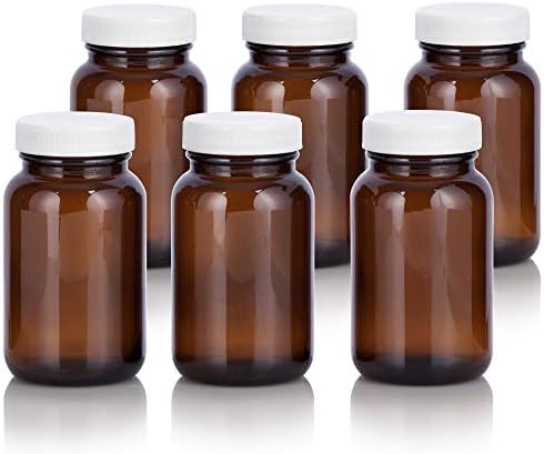 JUVITUS 5 oz Amber Glass Packer Bottles 6 Pack