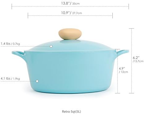 Neoflam Retro 5 Qt Non-Stick Casserole with Steam Vent Lid