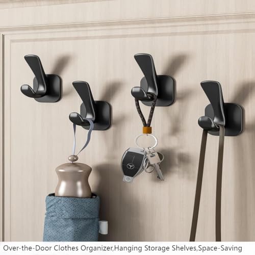 Nepartak Matte Black Aluminum Alloy Coat Hooks