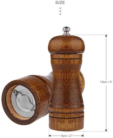 Powstro 5 Inch Adjustable Pepper Mill Set 2Pack