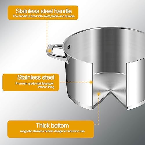 LEUGWAKN 8 Quart Stainless Steel Stock Pot With Lid