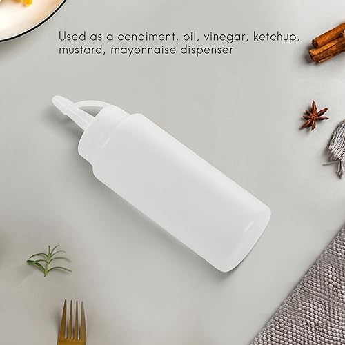 Plastic Squeeze Bottle Condiment Dispenser 6 Oz Clear White