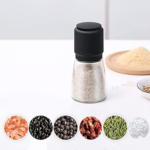 Adjustable Salt and Pepper Mill Set with Glass Bottle