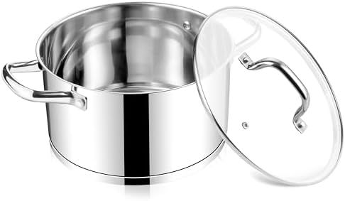 E-far 6 Quart Stainless Steel Stock Pot with Lid