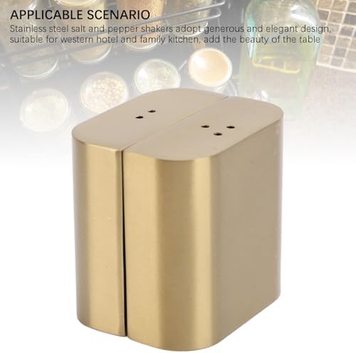 LIZEALUCKY 2Pcs Salt Pepper Shakers Set Stainless Steel with Lids