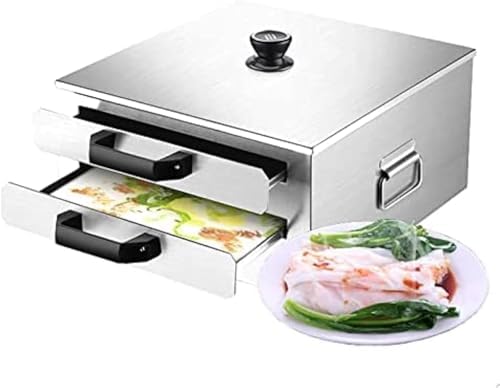 BINGWANG Stainless Steel Pasta Pot Steamer with 1 Tray and 2 Solid Trays