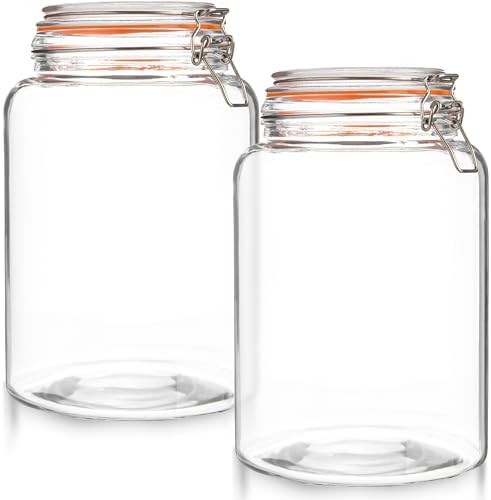KitchenToolz Gallon Glass Jar with Hinged Lids - Pack of 2