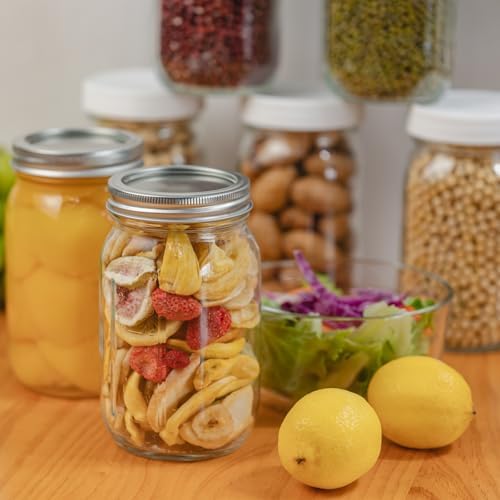 Yodecy 12 Pack 32 oz Clear Mason Jars with Airtight Lids