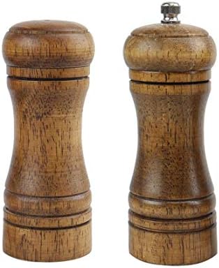 Uxcell Wooden Pepper Mill and Salt Shaker Set 1