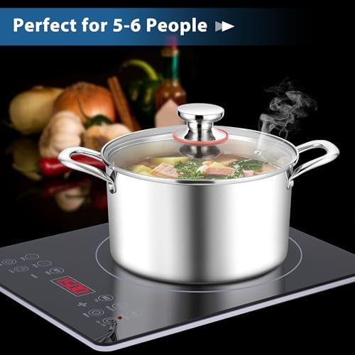 E-far 6 Quart Stock Pot with Glass Lid 1
