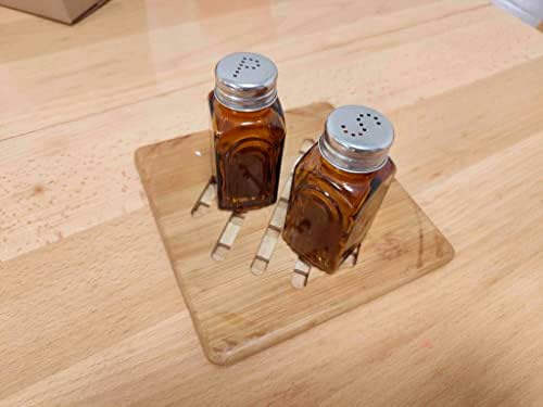 Ritadeshop Retro Glass Salt and Pepper Shakers Amber Set of 2