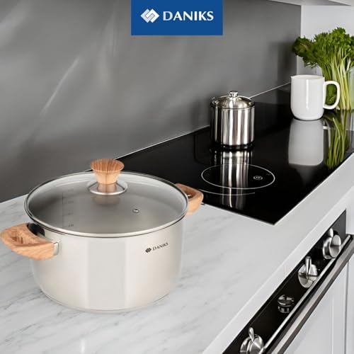 Daniks Oslo 2 Quart Stockpot with Glass Lid and Stay-Cool Handles
