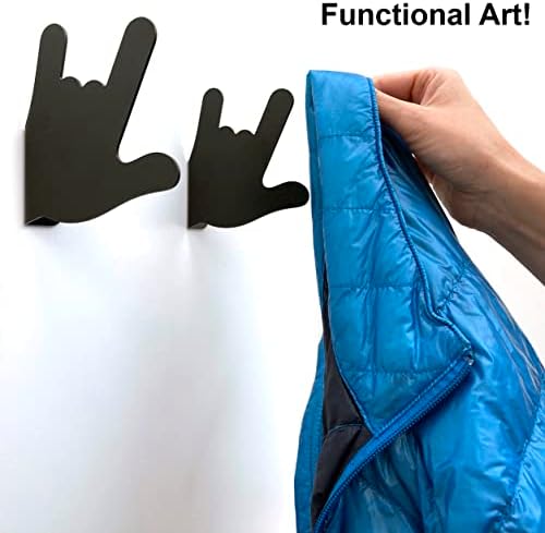 Funny Wall Coat Hooks 2pcs - Heavy Duty Metal