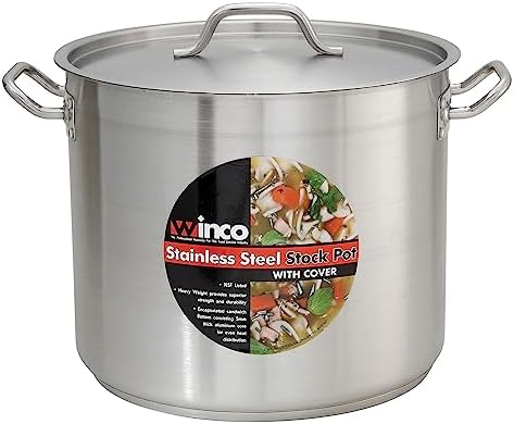 Winco 8 Quart Stainless Steel Stock Pot with Cover