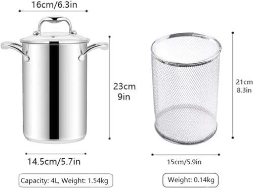 Stainless Steel Asparagus Steamer with Basket and Glass Lid