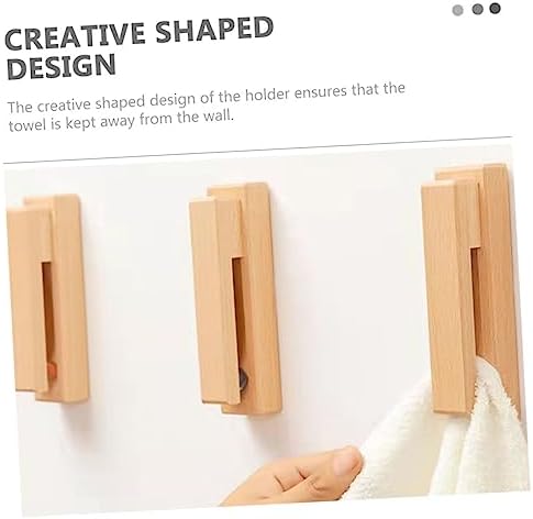 Alipis 2pcs Solid Wood Towel Hooks for Wall Mount
