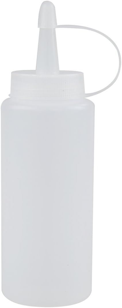 Plastic Squeeze Bottle Condiment Dispenser 6 Oz Clear White