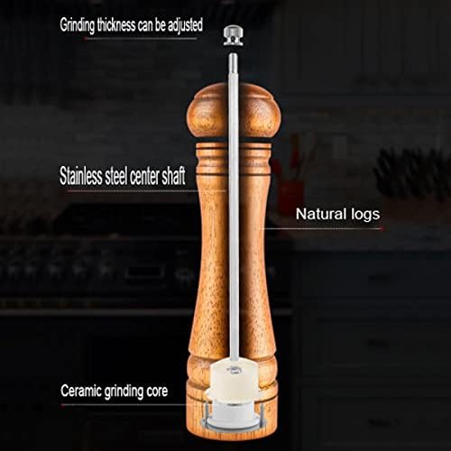 BINHAI Adjustable Pepper Mill Set 2 Piece 8 Inches