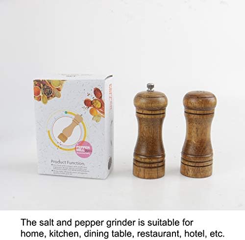 Uxcell Wooden Pepper Mill and Salt Shaker Set 1