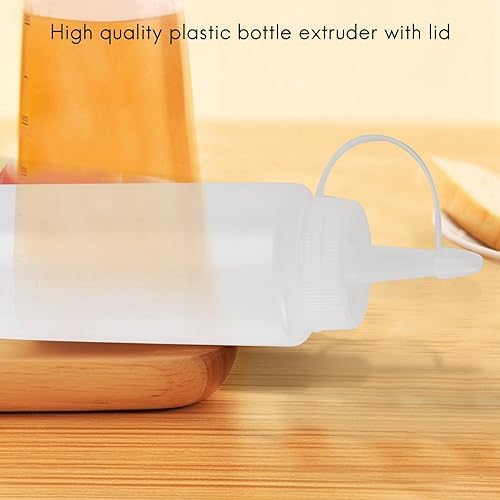 Plastic Squeeze Bottle Condiment Dispenser 6 Oz Clear White