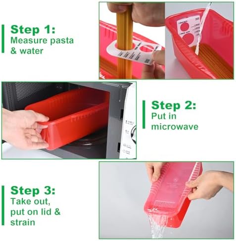 Potahouse Microwave Pasta Cooker with Strainer Lid