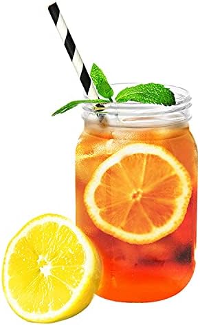 Tebery 12 Pack Clear Plastic Mason Jars with Lids 16OZ Shatterproof Drinking Jar