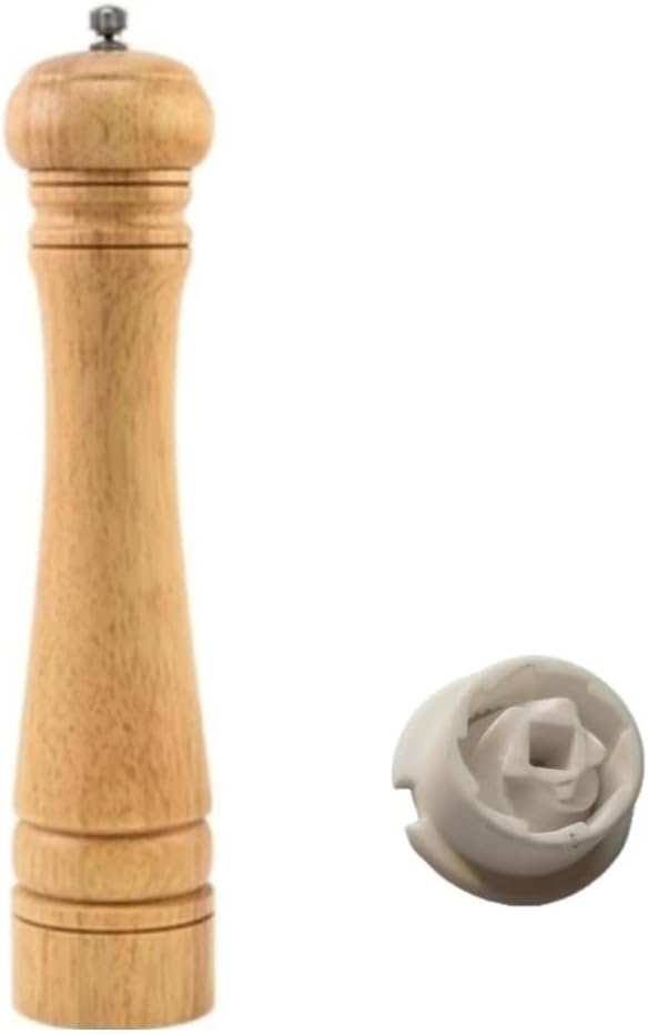 Rubberwood Pepper Mill with Ceramic Core - Black White