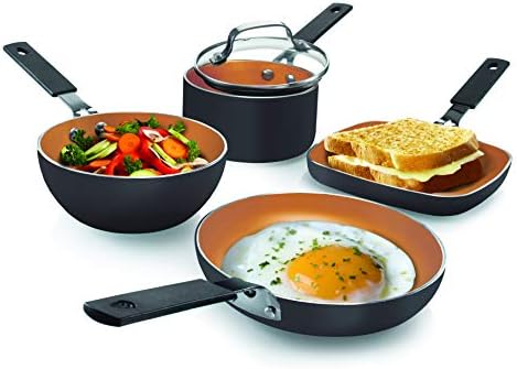 Gotham Steel Mini Stackmaster 5 Piece Cookware Set Nonstick Black