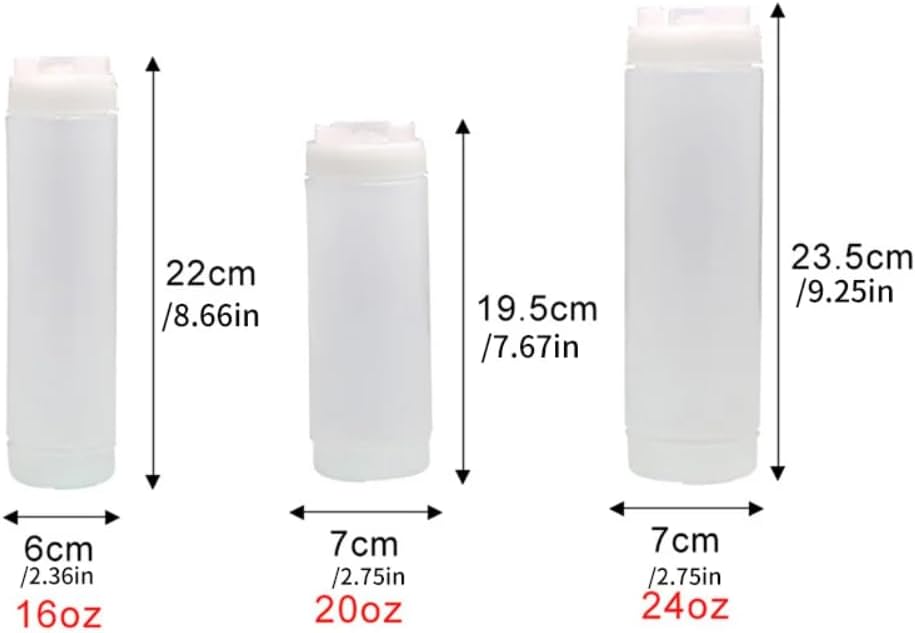 Condiment Squeeze Bottles 20oz Refillable Inverted Dispenser 1