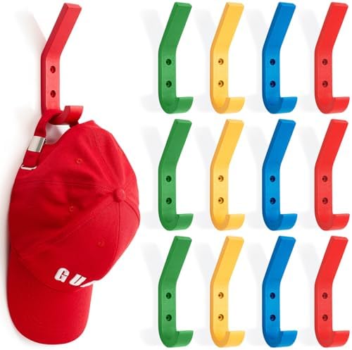 12 Pack Colorful Kids Wood Coat Hooks