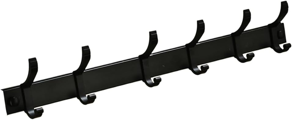 Ciieeo Wall Mounted 6 Peg Towel Rack Black