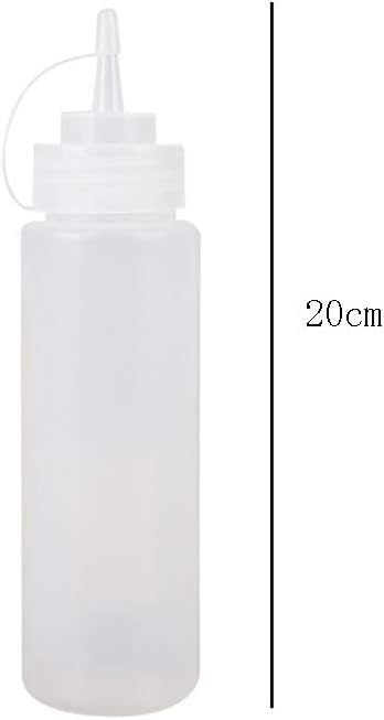 1 Piece Plastic Squeeze Condiment Bottle with Twist On Cap - 12 Oz White