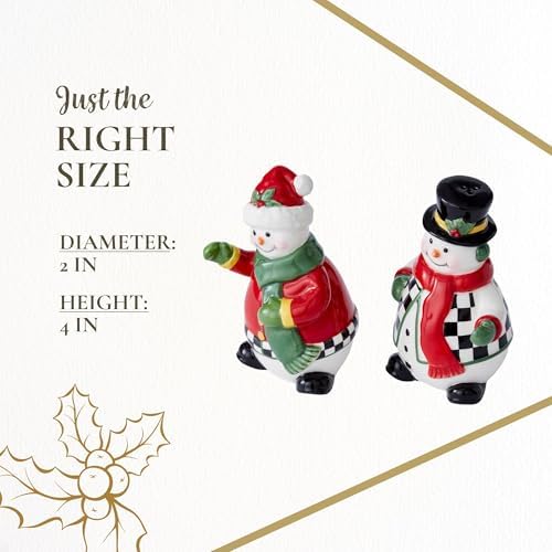 Spode Christmas Tree Snowman Salt Pepper Shaker Set