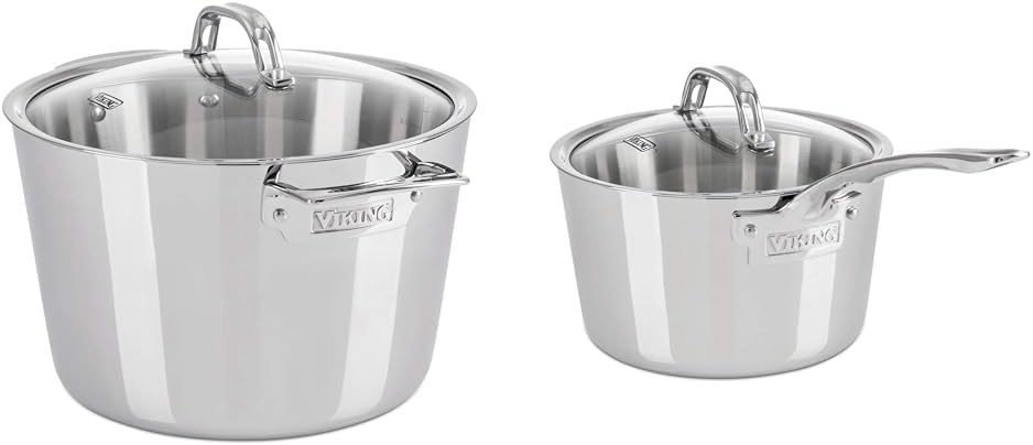 Viking 3-Ply Stock Pot Saucepan Set 8Qt 34Qt