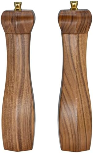 UNIOVC Wooden Salt and Pepper Grinder Set with Adjustable Coarseness