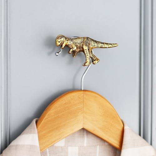 Indian Shelf 3 Piece Gold Dinosaur Wall Hooks for Kids