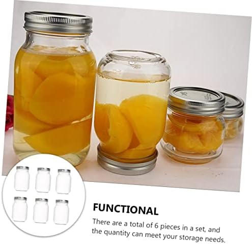KICHOUSE 6-Piece Glass Food Storage Cans with Lids 500ml