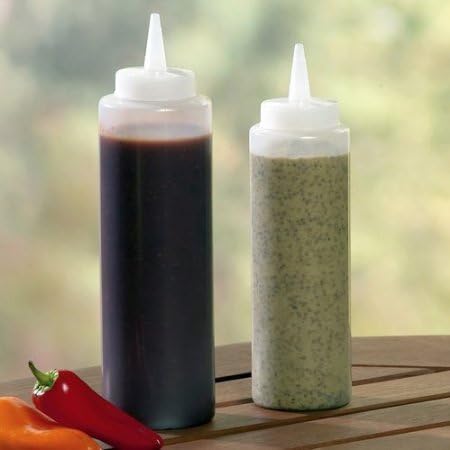 TrueCraftware 12 oz Clear Squeeze Condiment Bottles Set of 12 1