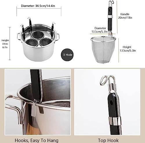 DAOUXIAOSP Pasta Pots Set 3 Strainer Baskets with 3 Holes