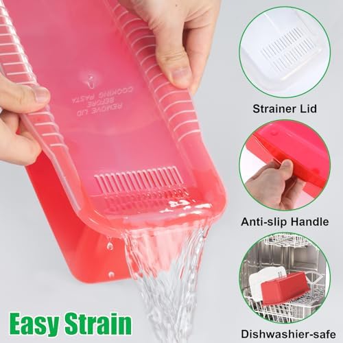 Potahouse Microwave Pasta Cooker with Strainer Lid