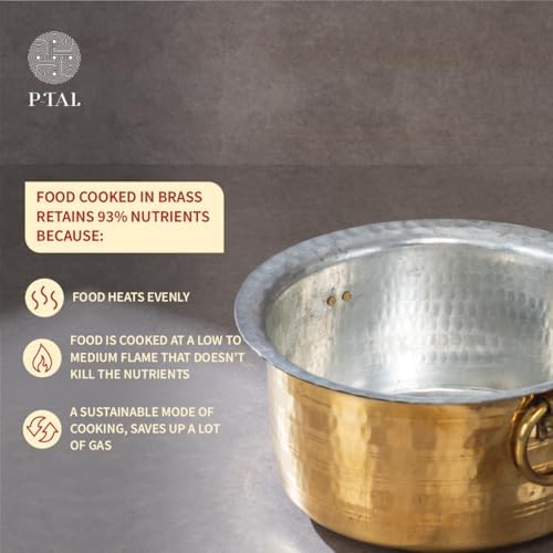 P-TAL Brass Stock Pot with Lid 1 Quart