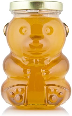 Nakpunar 12 Pcs 9 Oz Glass Bear Jars with Gold Lids