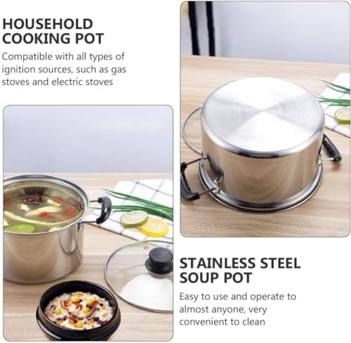 Stainless Steel Stock Pot with Glass Lid 18cm