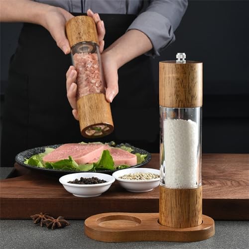 HXDMY Wooden Pepper Mill with Adjustable Ceramic Core