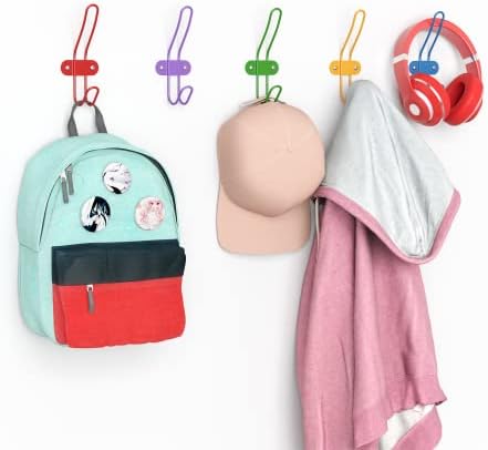 Kids Wall Coat Hooks Set of 10 for Nursery and Bedroom