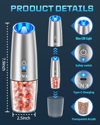XinXu USB Rechargeable Salt Pepper Grinder Set
