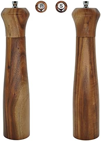 Zewellcuis Wood Salt Pepper Mill Set 2PCS