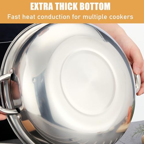 Alvinlite 11 Stainless Steel Steamer Pot with Lid and Handles