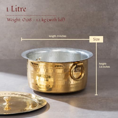 P-TAL Brass Stock Pot with Lid 1 Quart